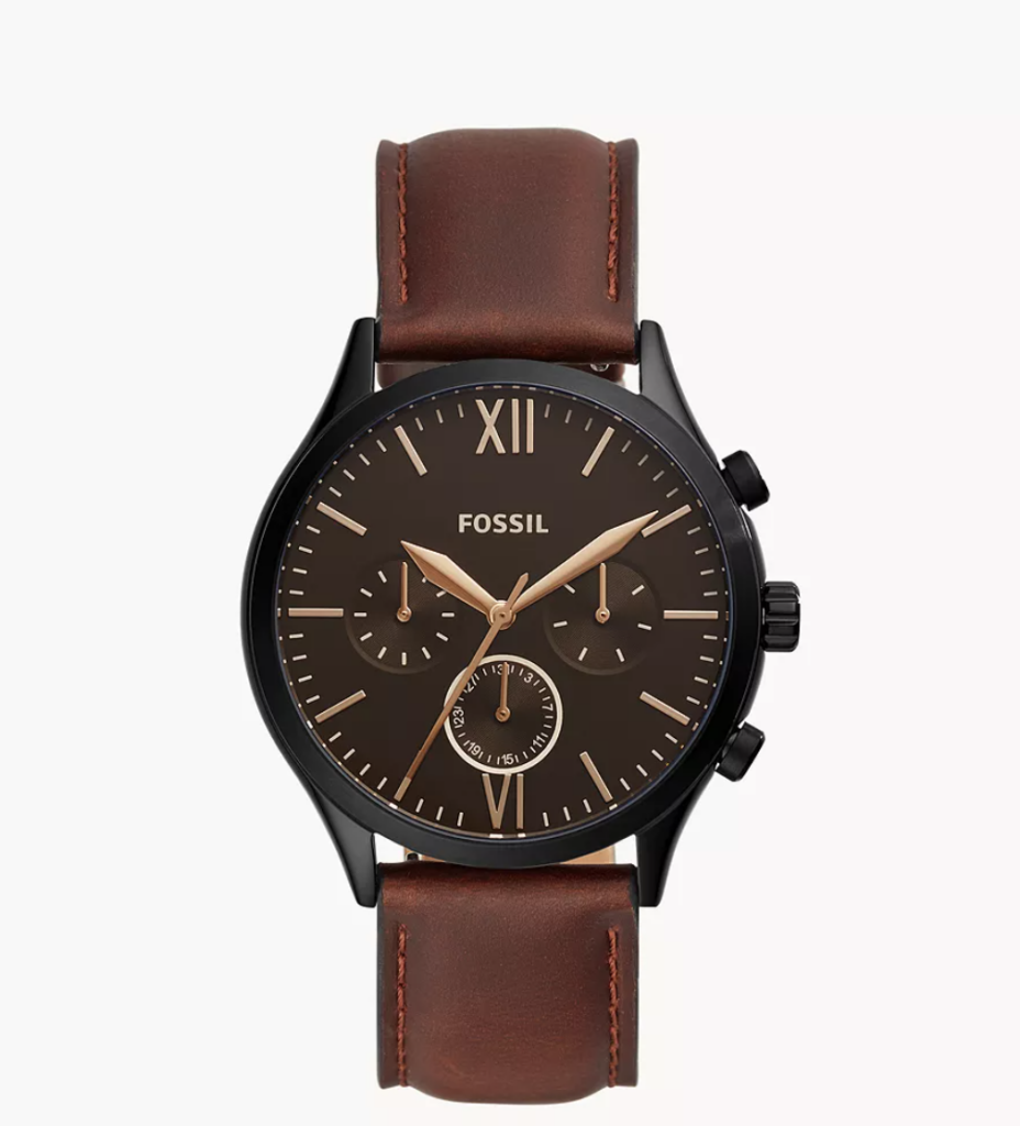 Fossil Fenmore Multifunction Brown Leather Watch Men (BQ2453) | Butik ...