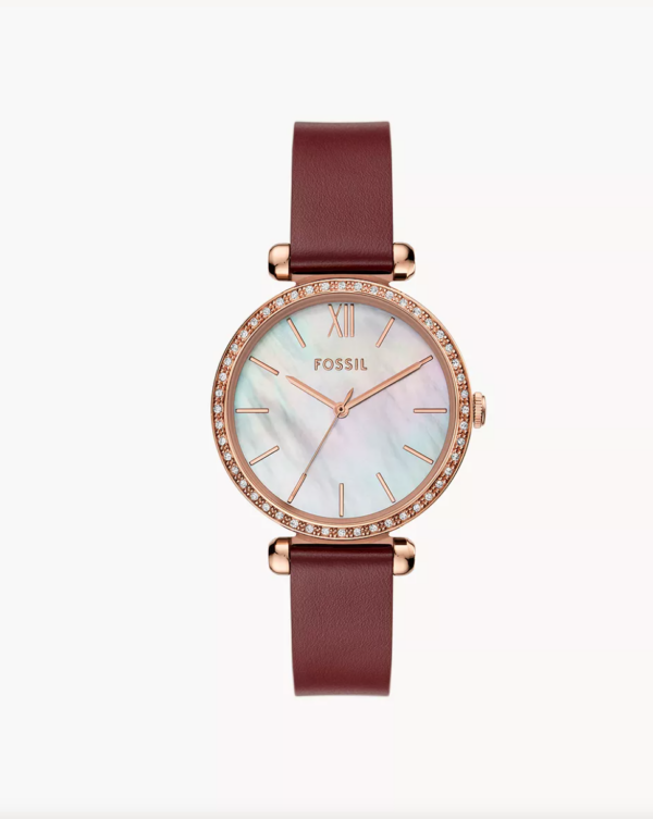 Fossil Tillie Three-Hand Maroon Leather Watch(BQ3968)