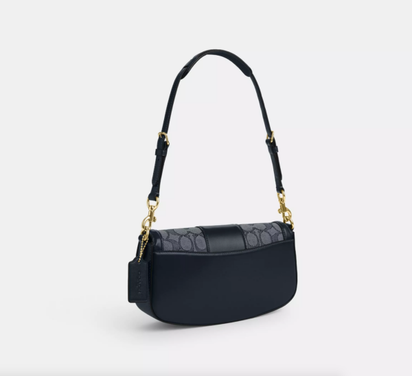 Coach Andrea Shoulder Bag In Signature Jacquard (Navy) - Image 3