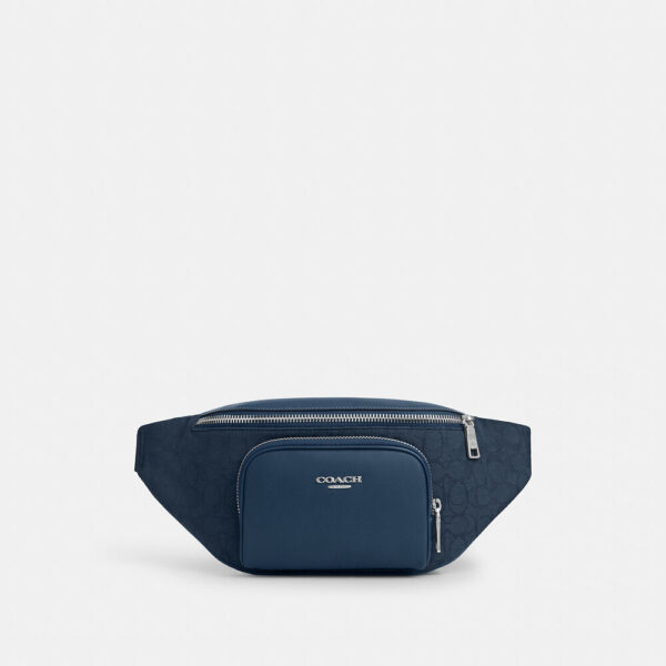 Coach Racer Belt Bag In Signature Jacquard (Dark Denim)