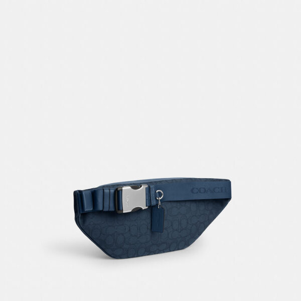 Coach Racer Belt Bag In Signature Jacquard (Dark Denim) - Image 4