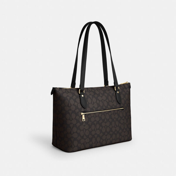 [Pre Order]- Coach Gallery Tote Bag In Signature Canvas (Walnut Black) - Image 4