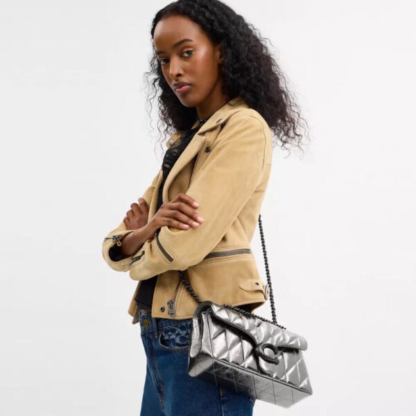 [Pre Order] - Coach Tabby Shoulder Bag 26 With Quilting (Pewter Anthracite) - Boutique Collection - Image 4