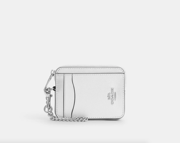 Coach Zip Card Case (Silver)