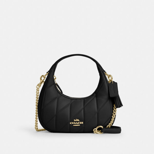 [Pre Order]- Coach Carmen Mini Crossbody Bag With Quilting (Black)