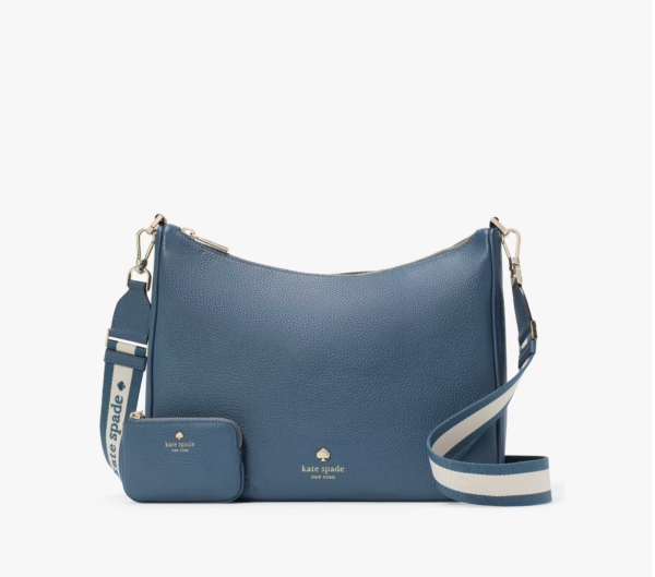 Kate Spade Emma Pebbled Leather Large Crossbody (Bluestone)