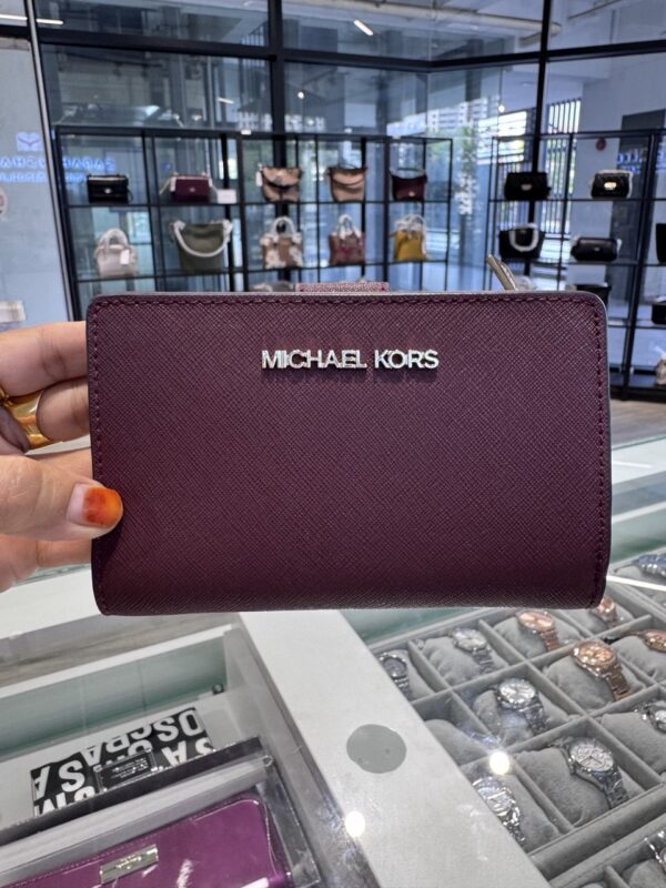 Michael Kors Medium Crossgrain Leather Wallet (Oxblood)