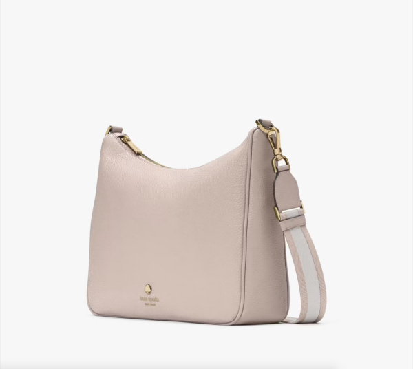 Kate Spade Emma Pebbled Leather Large Crossbody (Cozy Grey) - Image 3