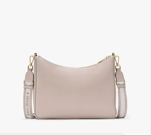 Kate Spade Emma Pebbled Leather Large Crossbody (Cozy Grey) - Image 5